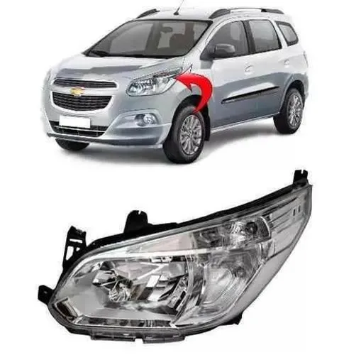 Farol Cromado Chevrolet Spin 2013 2014 2015 2016 Esquerdo