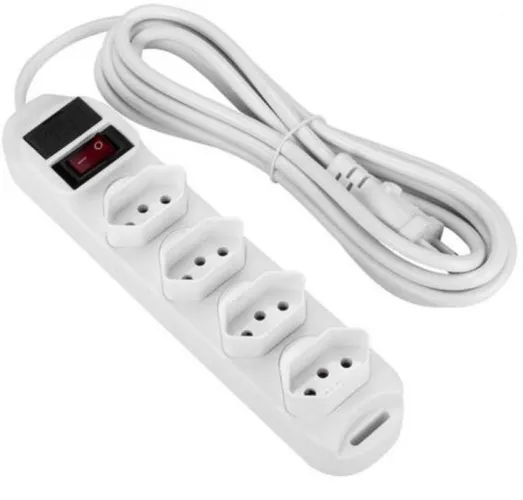Filtro De linha Extensao De 4 Tomadas Com Interruptor De On/off Cabo 3 Metros