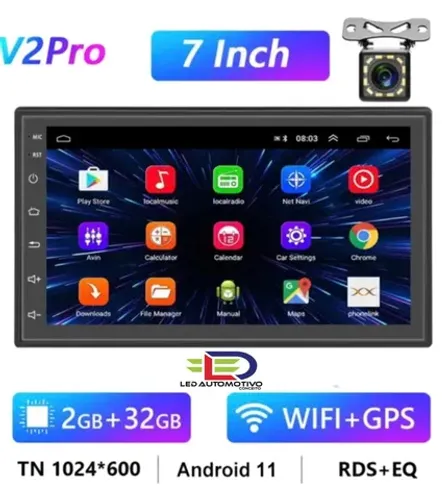 Multimidia Android 11 2 Gb + 32Gb + Wi-Fi + GPS
