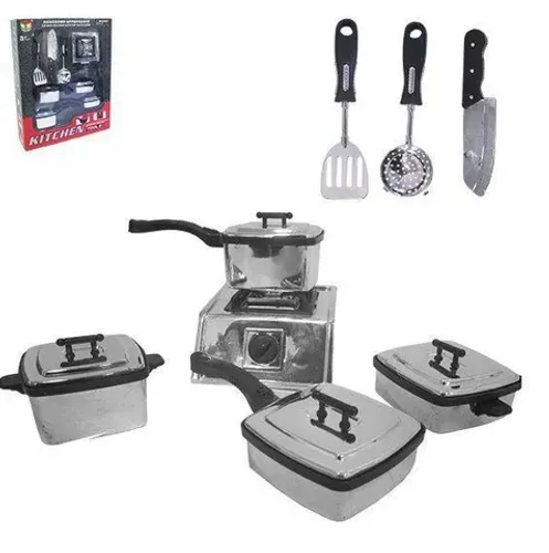 Kit Cozinha Infantil Cromado C/ Fogão