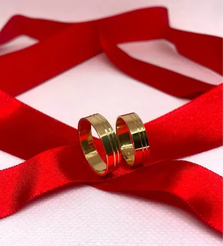 Alianças de casamento em ouro 18k 6g