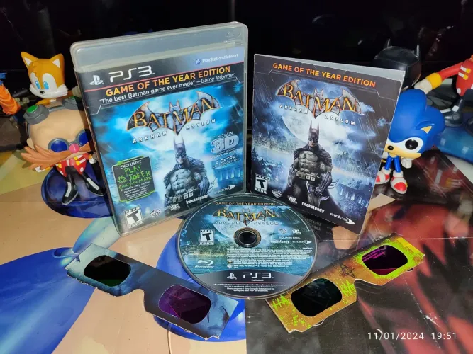 Batman Arkham Asylum GOTY capa holográfica e par de óculos 