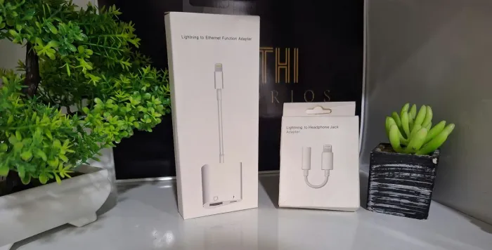 2kit Adaptador Lightning para Ethernet e fone de ouvido