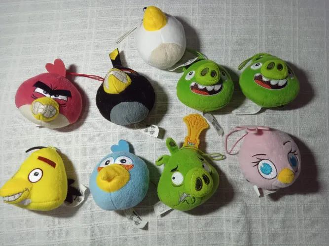 Coleção pelúcias Angry Birds McDonalds - 9 pelúcias