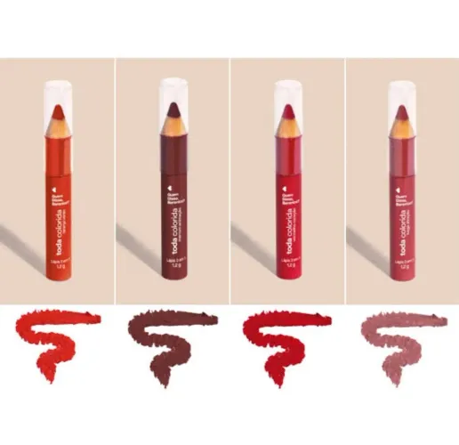 Batom em Lápis 3 em 1 Toda Colorida1,2g Multifuncional Quem disse Berenice?