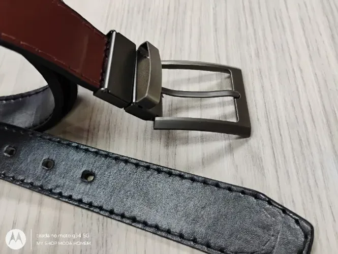 cinto masculino dupla face costurado preto/marrom - preto/havana CONTATO APENAS PELO ZAP 