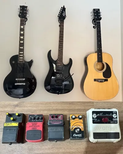 Combo Guitarra X Cort x-6, Golden Les Paul, Violão Folk, 4 pedais e 1 pedaleira. 