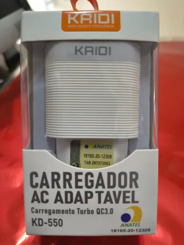 Carregador AC Adaptável Turbo USB QC3.0 KD-550 - Kaid