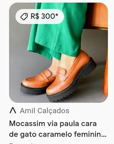 Mocassim via paula cara de gato caramelo feminino