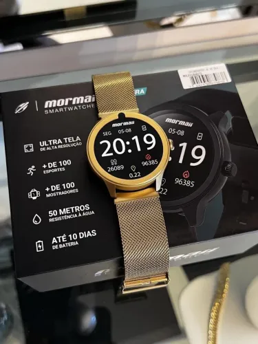 Smartwatch mormaii ultra dourado