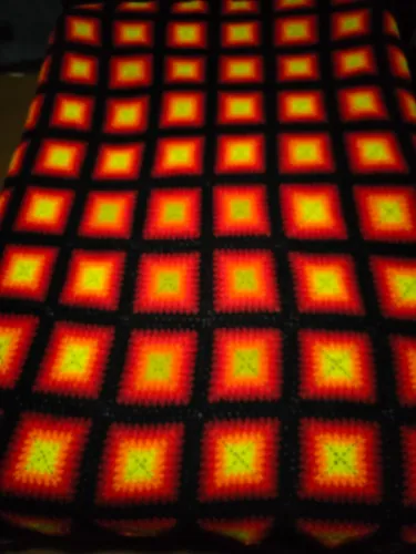 Cobertor  / Cobre Leito de crochê artesanal colorido / Degradê 200x160Cm | Lã Acrílica