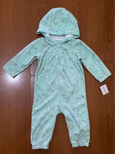 Macacão Carter's novo com Capuz em fleece 18 meses menina Raposinha