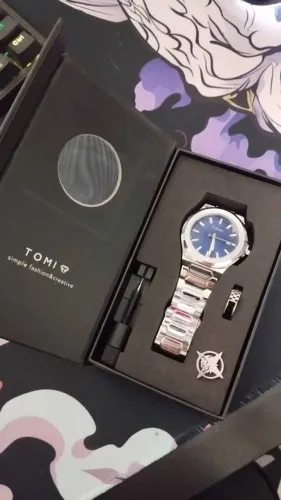 Relógio original TOMI Masculino - Luxo e Estilo em Cada Detalhe Kit
