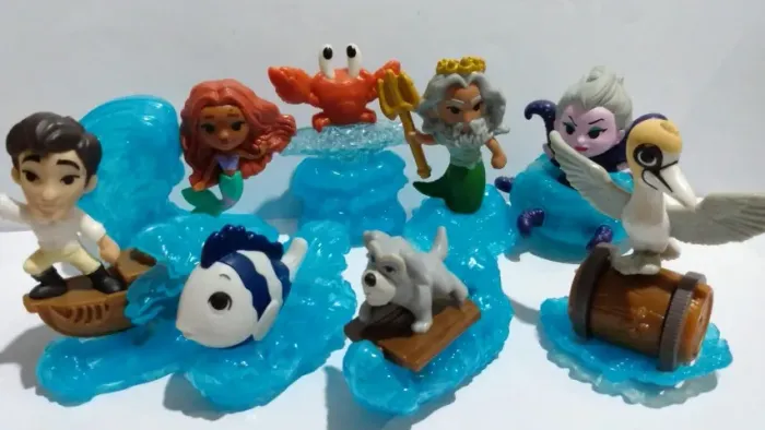 Coleção completa de brinquedos McDonald's Coleção A pequena sereia Disney