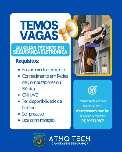 Auxiliar Técnico em Câmeras de Segurança