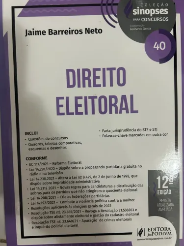 Sinopse/Livro Direito eleitoral