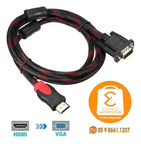 Cabo Adaptador HDMI X VGA 1.8m LE-6619