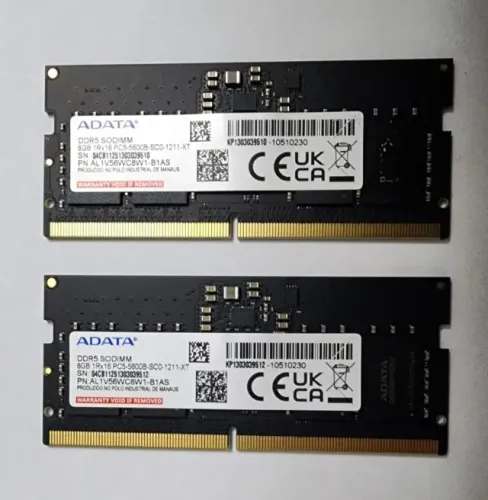 Kit 2X Memória RAM DDR5 De 8 Gb E 5600 Mhz Laptop Adata Ad5s56008g-s