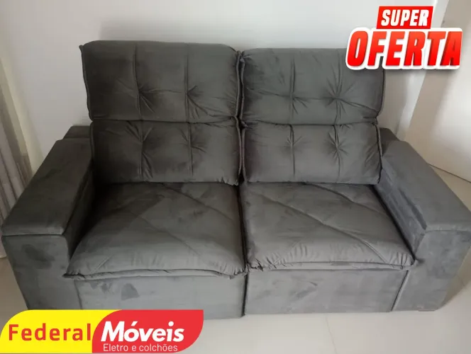 Sofá Retrátil e Reclinável 2,00m Veludo - Super Oferta!