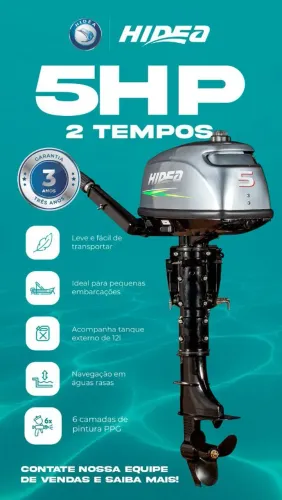 Hidea 5HP 2 Tempos - Motor de Popa Novo