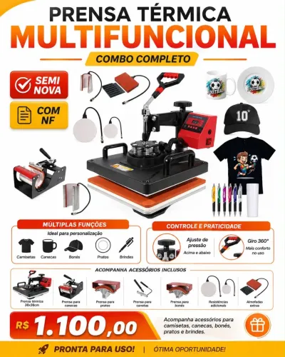 KIT MÁQUINA SUBLIMAÇÃO