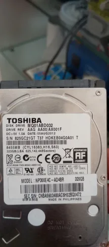 TOSHIBA MQ01ABD032 320,0 GB IDEAL PARA NOTEBOOK XBOX PLAY STATION DVR CFTV