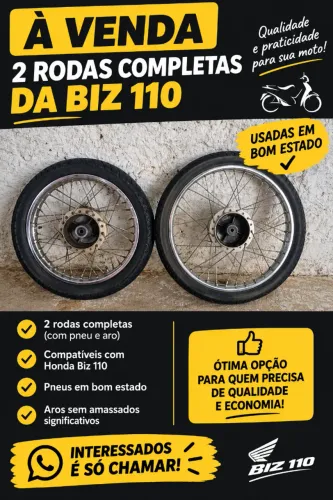 Vendo par de rodas originais biz 110i