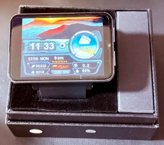 Relógio inteligente.tela 2.86 pol ips gigante e touch.mega bateria.4g.à prova d`agua