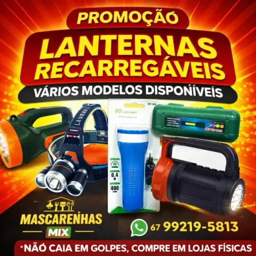 Lanternas Recarregáveis Vários Modelos Disponíveis Cod: 0193
