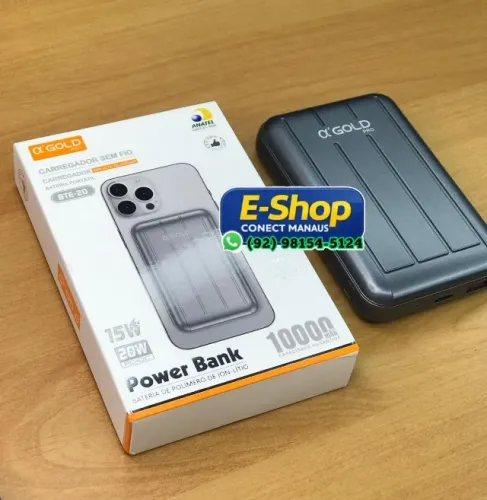 Power Bank Indução 10000mah Agold-bte20 Carregador Portátil