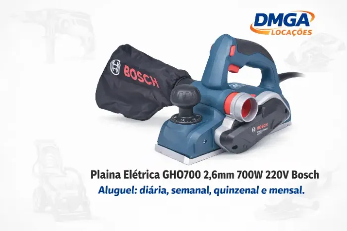 Aluguel Plaina Elétrica GHO700 2,6mm 700W 220V Bosch