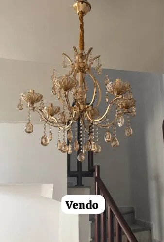 Lustre vintage 8 brancos âmbar