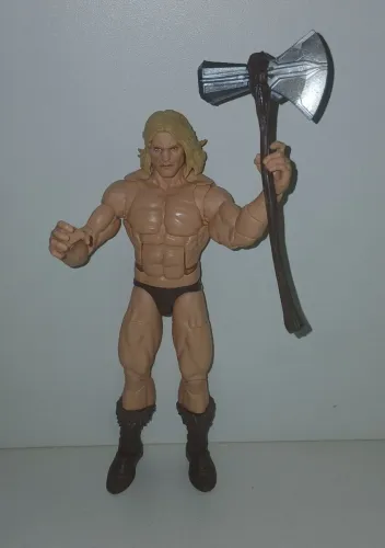 BONECO ACTION FIGURE MARVEL LEGENDS GUERREIRO DAS CAVERNAS KAZAR KA ZAR COM MACHADO THOR