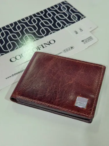 Carteira minimalista em couro Legítimo Original da Couro Fino 