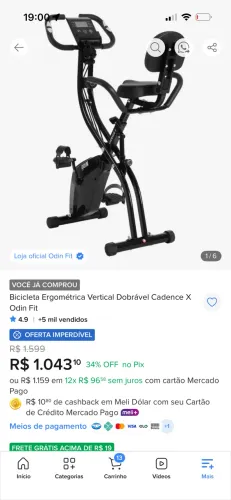 Bicicleta ergométrica dobrável