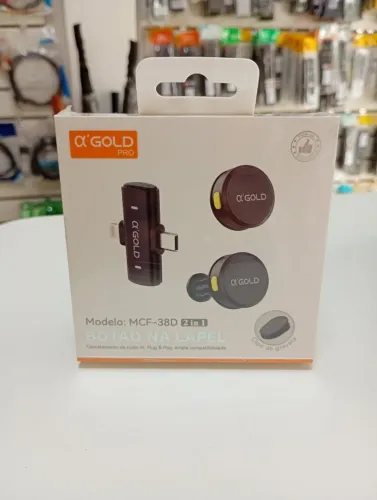 Microfone de Lapela Sem Fio 2 em 1  - Novo - Loja Ditudo Tech & Veriedades