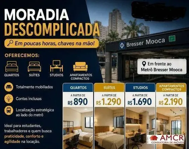Studio com 1 dormitório para alugar, 16 m² por R$ 1.690,00/mês - Bresser - São Paulo/SP