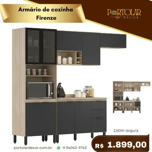 Armário de cozinha Firenze, a pronta entrega