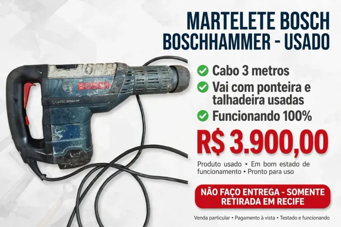 Martelo Bosch 8kg GBH 8-45 D usado