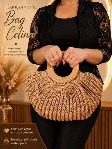 PROMOÇÃO BOLSA CELINA ALÇA EM MADEIRA, PEÇA UNICA DE LUXO!!!