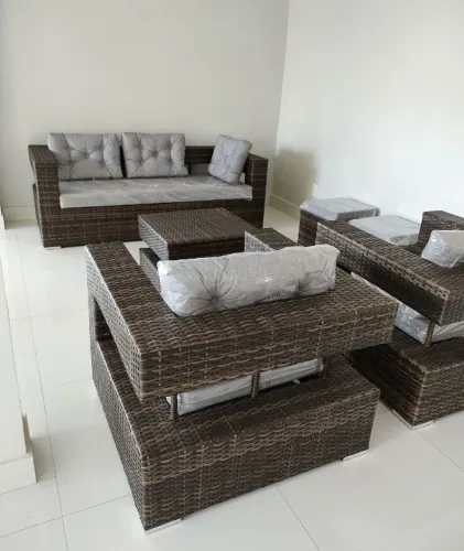CONJUNTO DE SOFÁ QUADRADO EM FIBRA