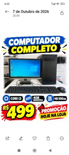COMPUTADOR CORE i3- COMPLETO R$- 499