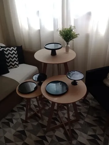 Jogo de 3 mesas em MDF para festa