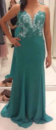 Vestido de Festa Verde Tiffany