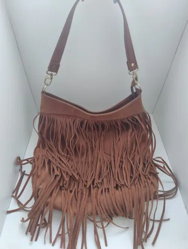 Bolsa Hobo com franjas em Suede (so envio)