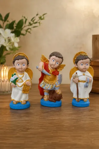 Imagem Sacra Infantil Arcanjos 7 cm em Resina