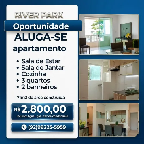 Apartamento para locação, 3 quartos sendo 1 suíte, Elevador e garagem 