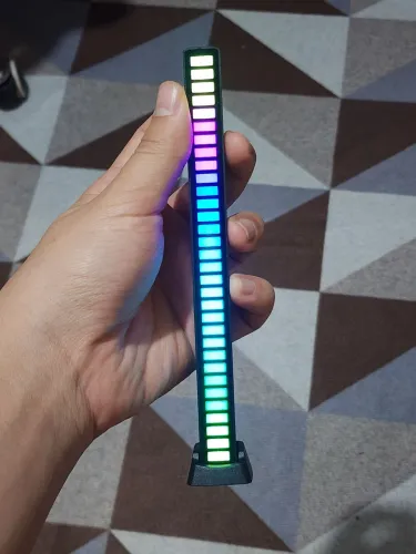 Luzes de Ritmo com Controle Som RGB Luz Ambiente Ativada por Voz