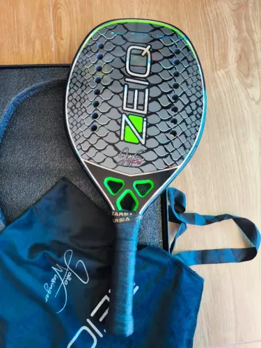 Raquete Beach Tennis Zeiq Snake Jw Carbono 3k Profissional Peso 315g Balance 25.4