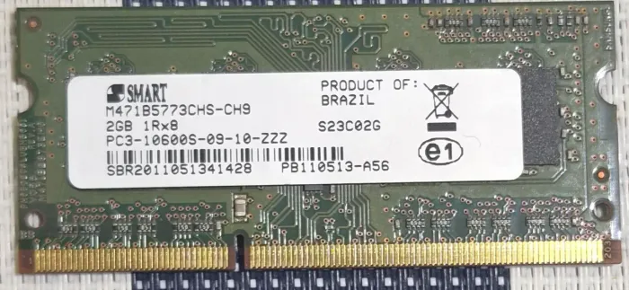 Memória Notebook DDR3 2GB 1333MHz PC3-10600S